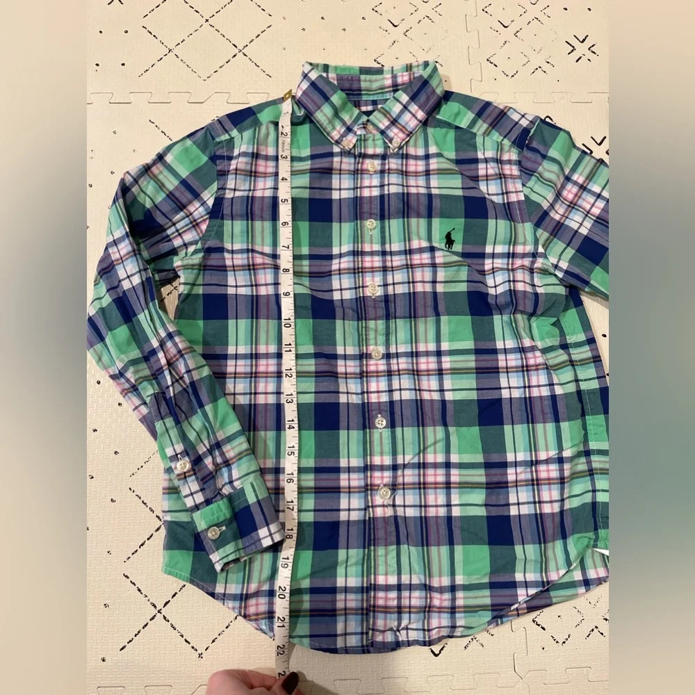 RALPH LAUREN‎ CHILDRENSWEAR LONG-SLEEVE PLAID BUTTON-DOWN SHIRT, M